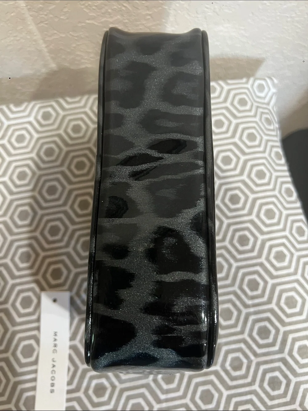 Marc Jacobs Black Leopard Coated Canvas Toiletry Bag